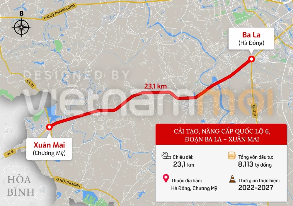 Tuyến cao tốc Đại lộ Thăng Long, nối quốc lộ 21 đến cao tốc Hà Nội 