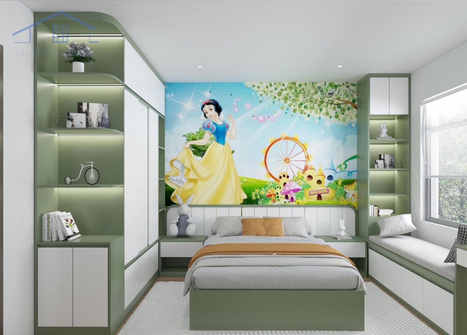 phòng ngủ căn hộ 107m2 x2 Đại Kim