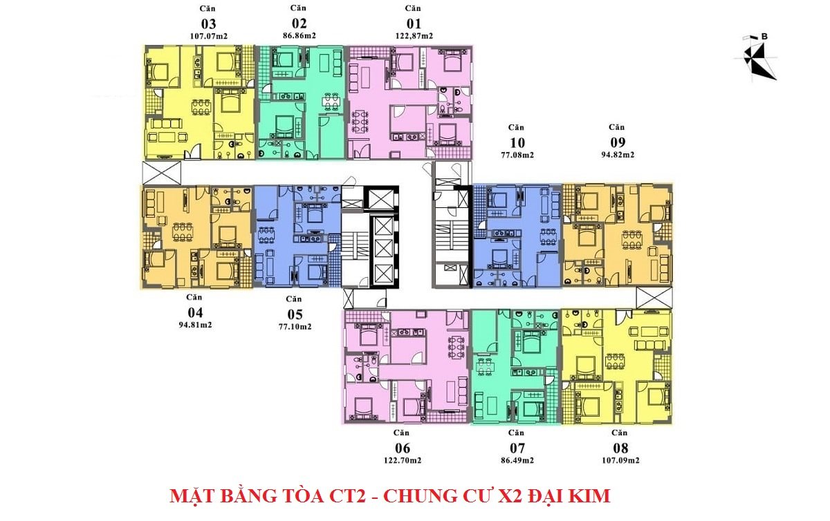 Mặt bằng tòa CT2 X2 Đại Kim mhdi