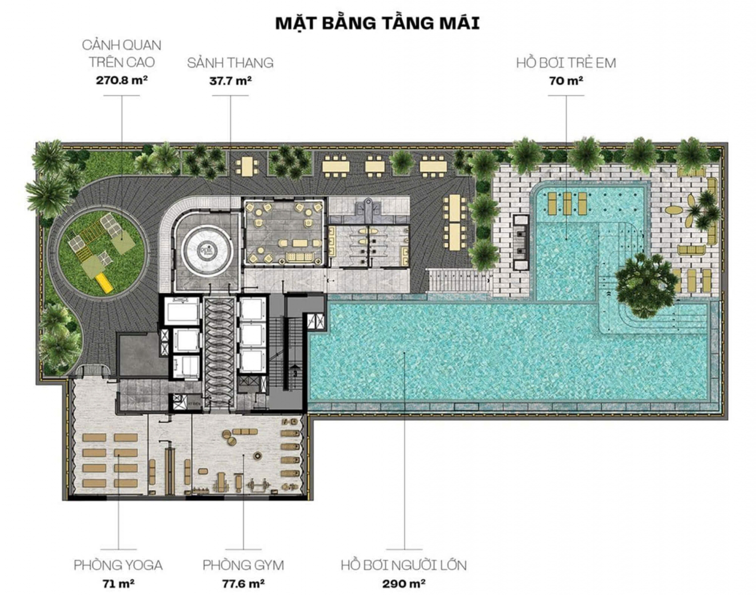 Chung cư Epic tower 19 Duy Tân mặt bằng tầng mái