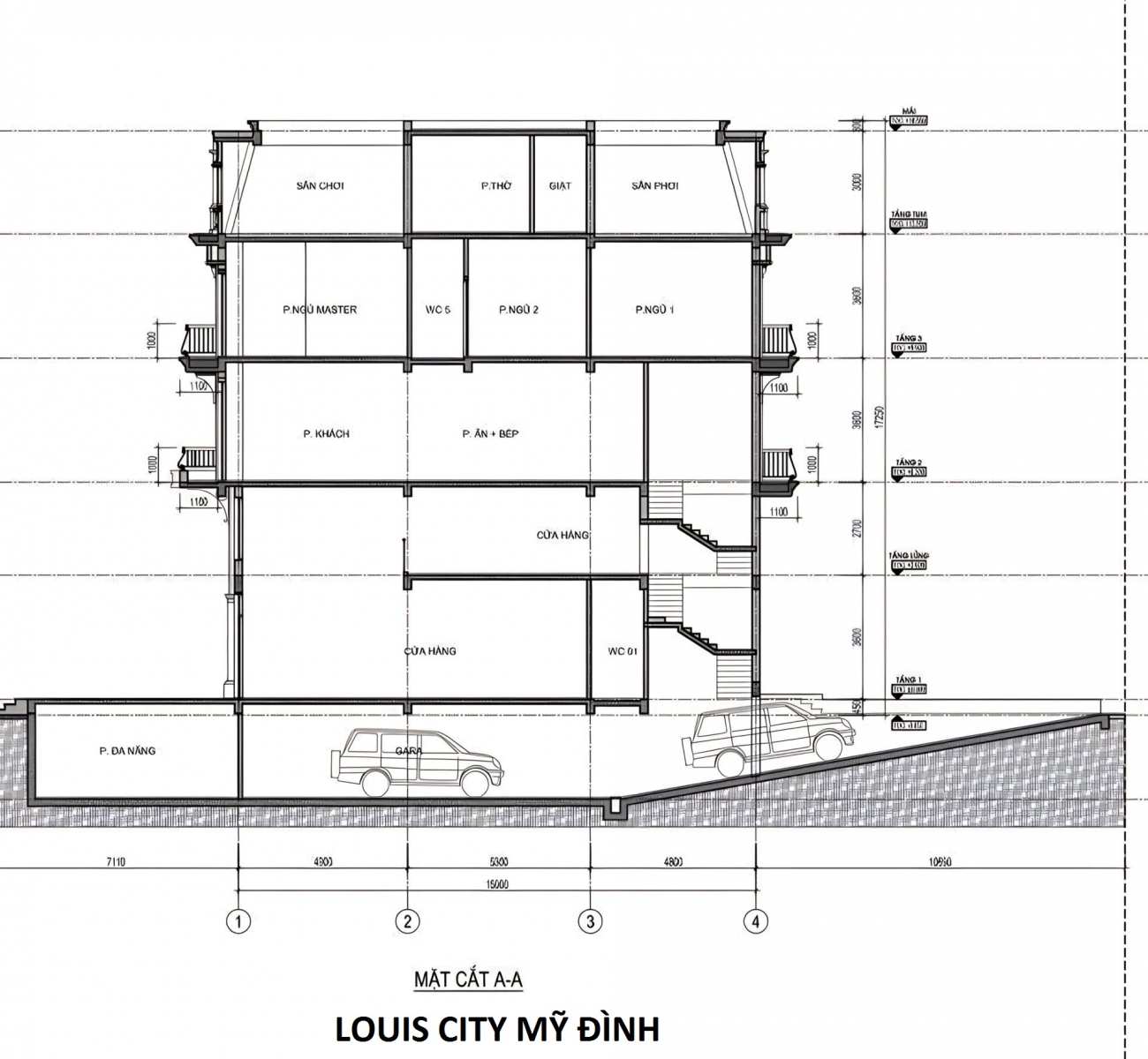 mặt bằng shophouse Louis City Mỹ Đình 