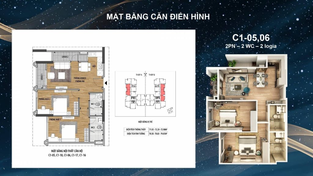 Mặt bằng chung cư Moonlight 1 – An Lạc Green Symphony