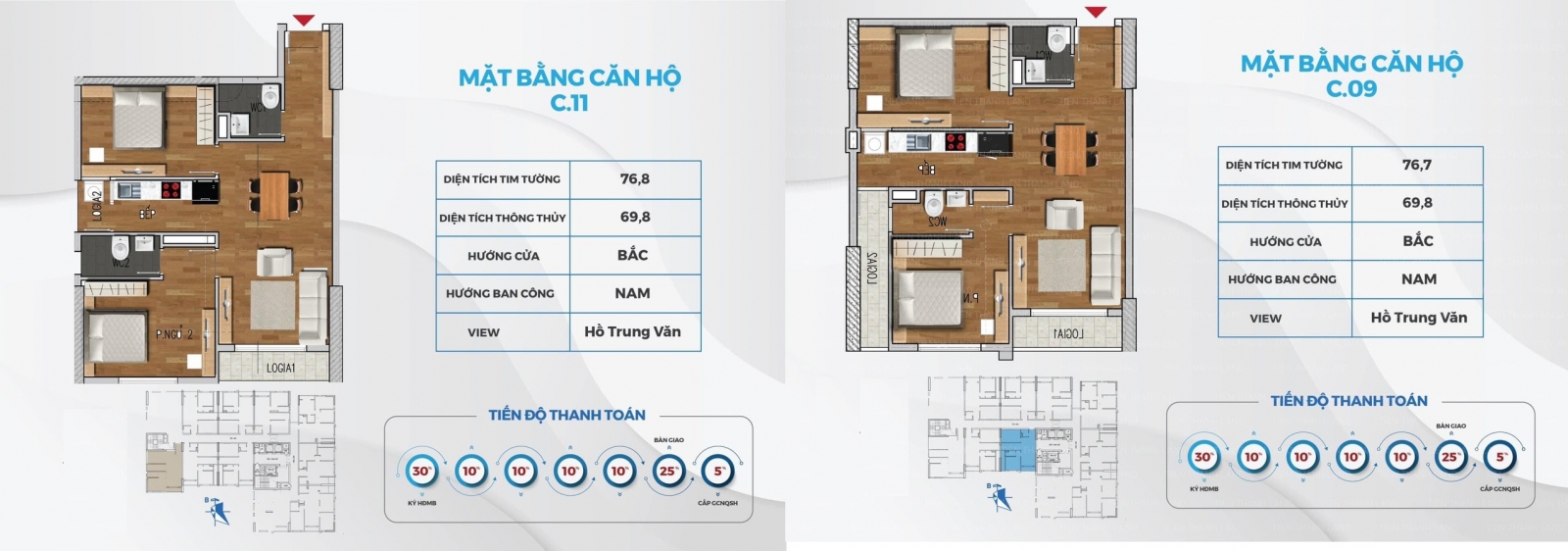 mặt bằng căn hộ nhà ở xã hội NHS Trung Văn