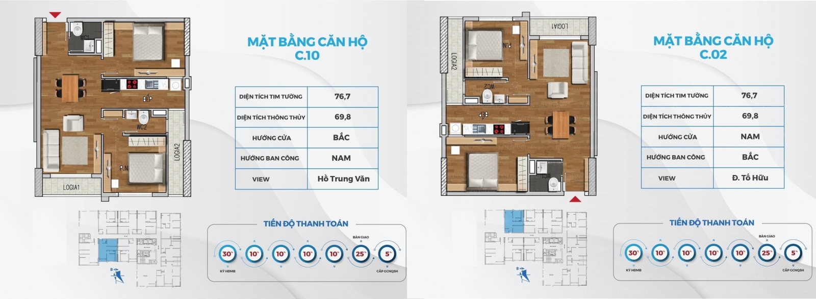 mặt bằng căn hộ nhà ở xã hội NHS Trung Văn