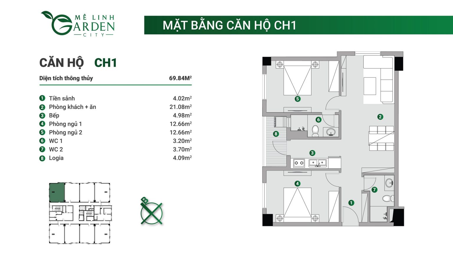 mặt bằng Nhà ở xã hội Kim Hoa - Mê Linh Garden City 1