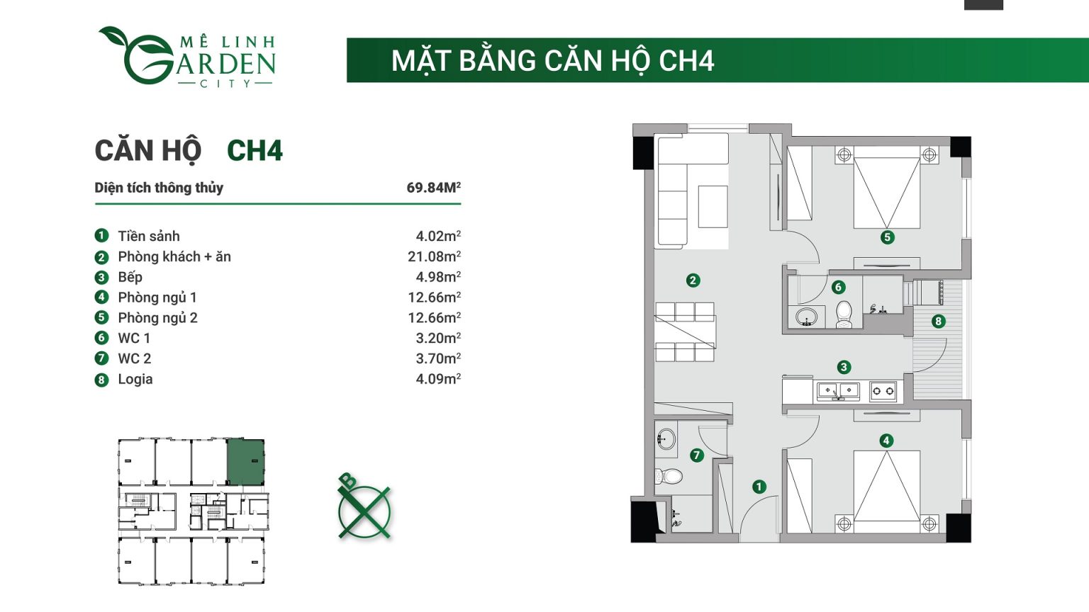 mặt bằng Nhà ở xã hội Kim Hoa - Mê Linh Garden City 4