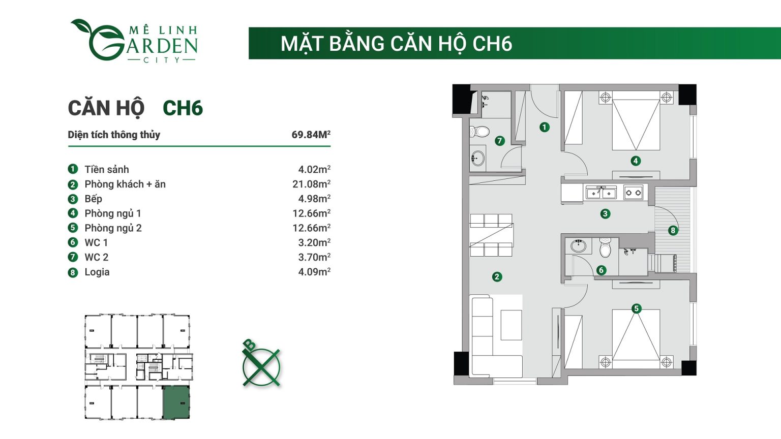 mặt bằng Nhà ở xã hội Kim Hoa - Mê Linh Garden City 6