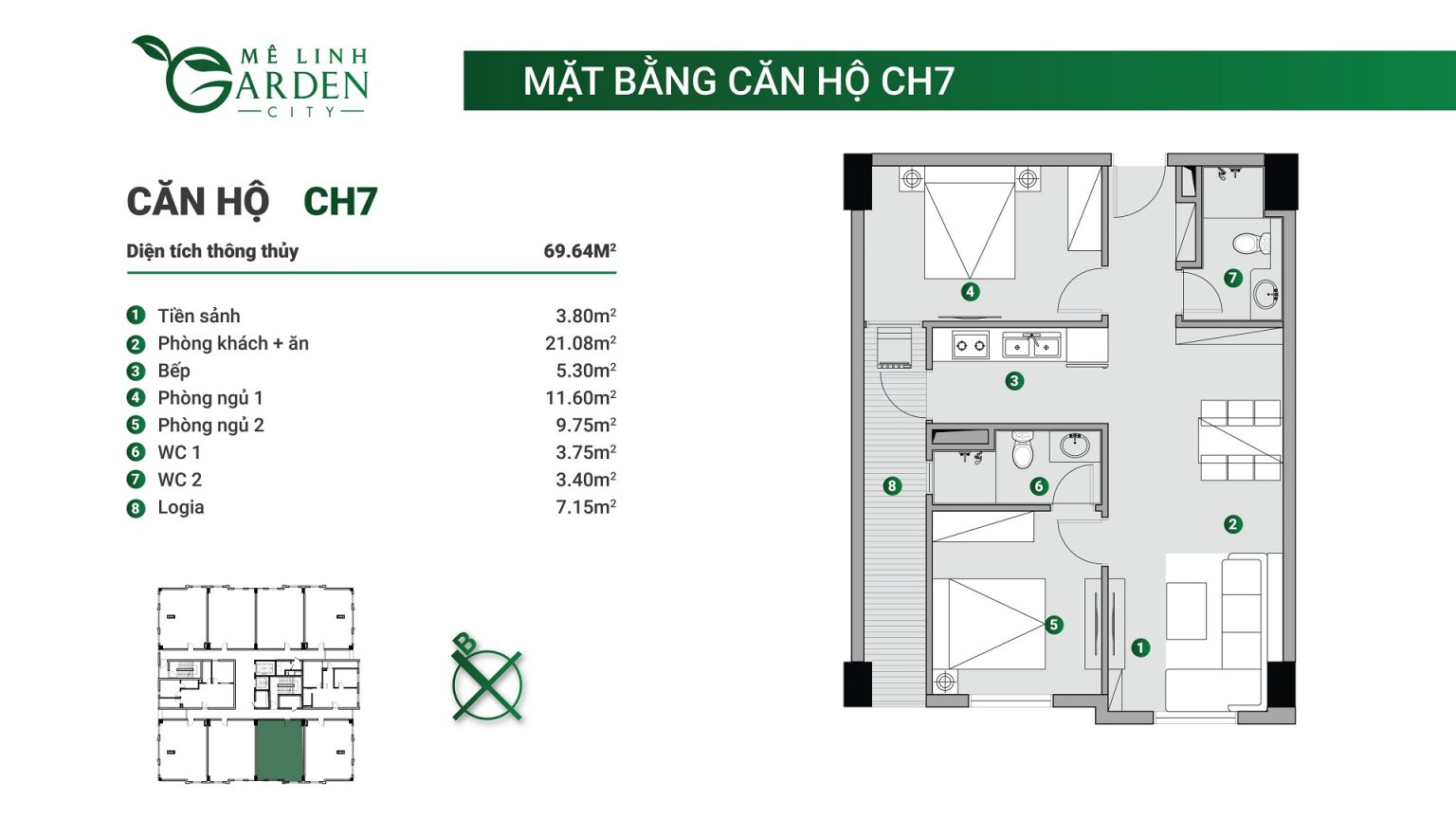 mặt bằng Nhà ở xã hội Kim Hoa - Mê Linh Garden City 