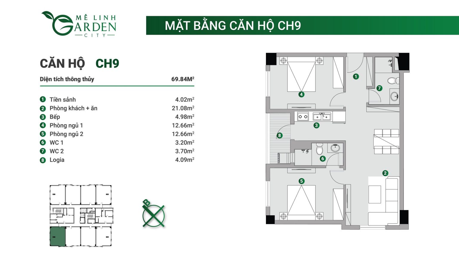 mặt bằng Nhà ở xã hội Kim Hoa - Mê Linh Garden City 9