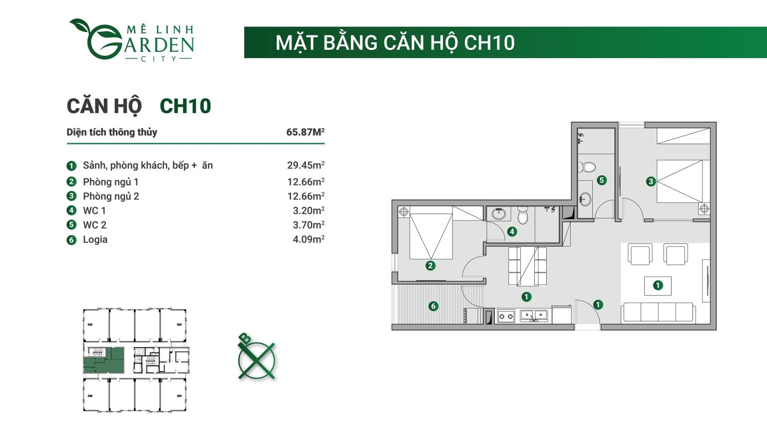 mặt bằng Nhà ở xã hội Kim Hoa - Mê Linh Garden City 10