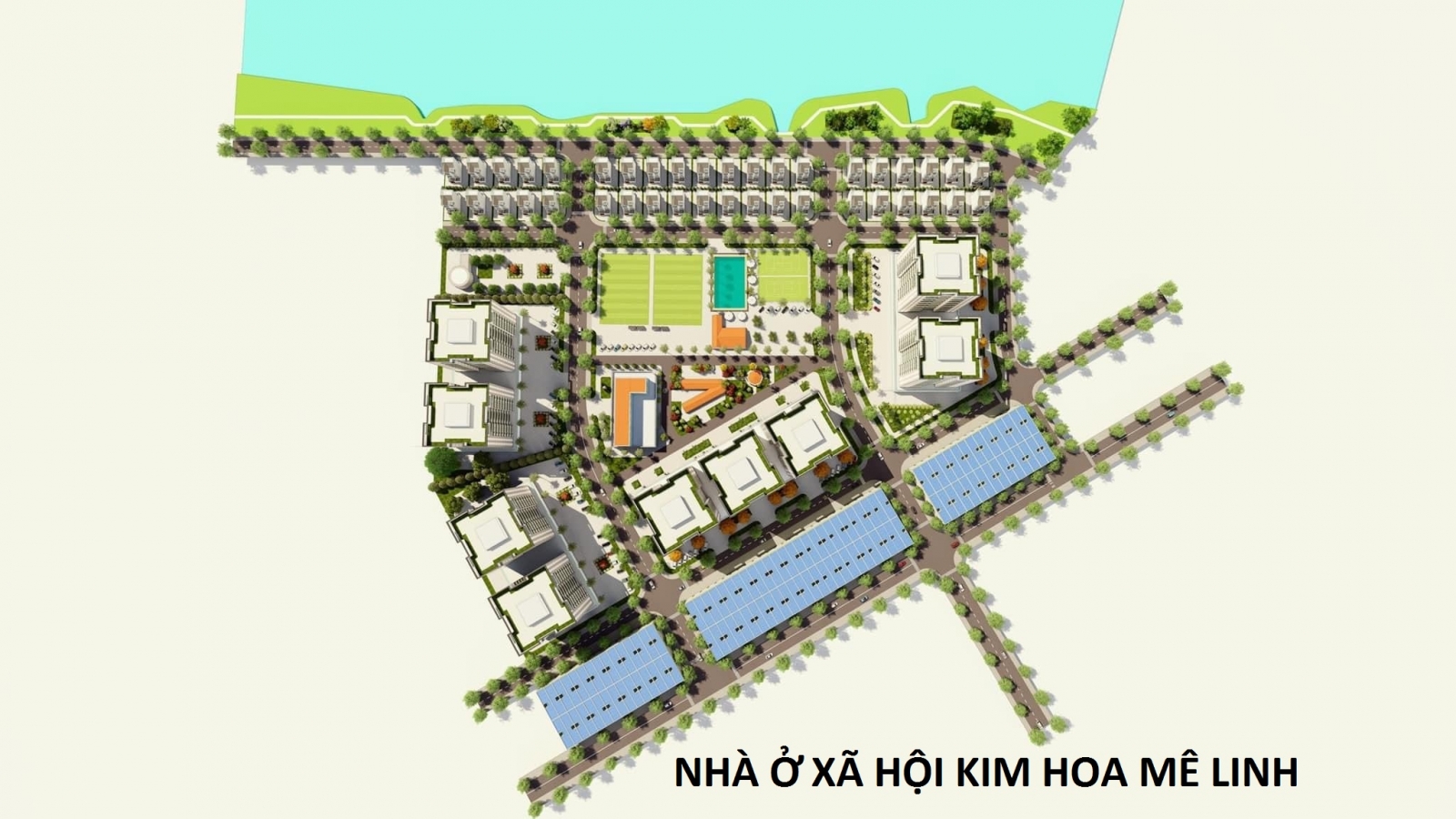 phối cảnh Nhà ở xã hội Kim Hoa Mê Linh Garden City