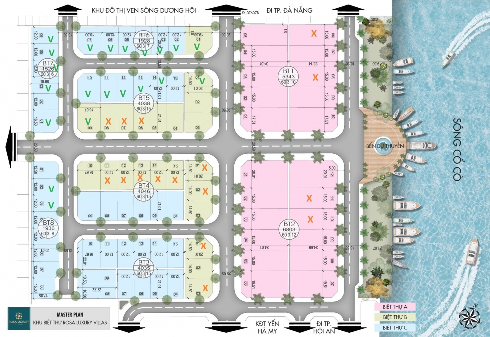 thiết kế mặt bằng Rosa Luxury Villas