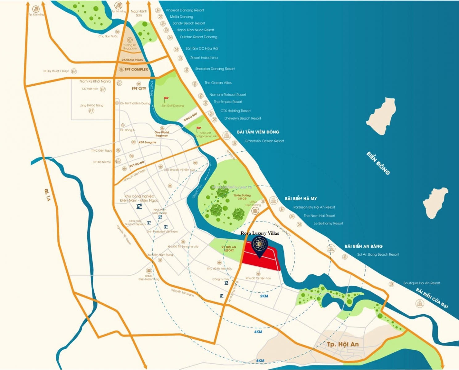vị trí Rosa Luxury Villas