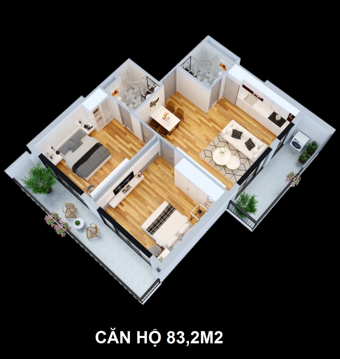 mặt bằng căn hộ Thái Nguyên Tower