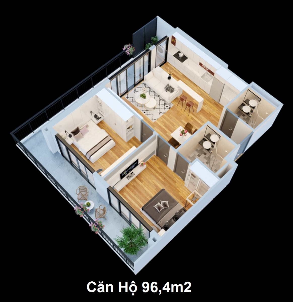 mặt bằng căn hộ Thái Nguyên Tower