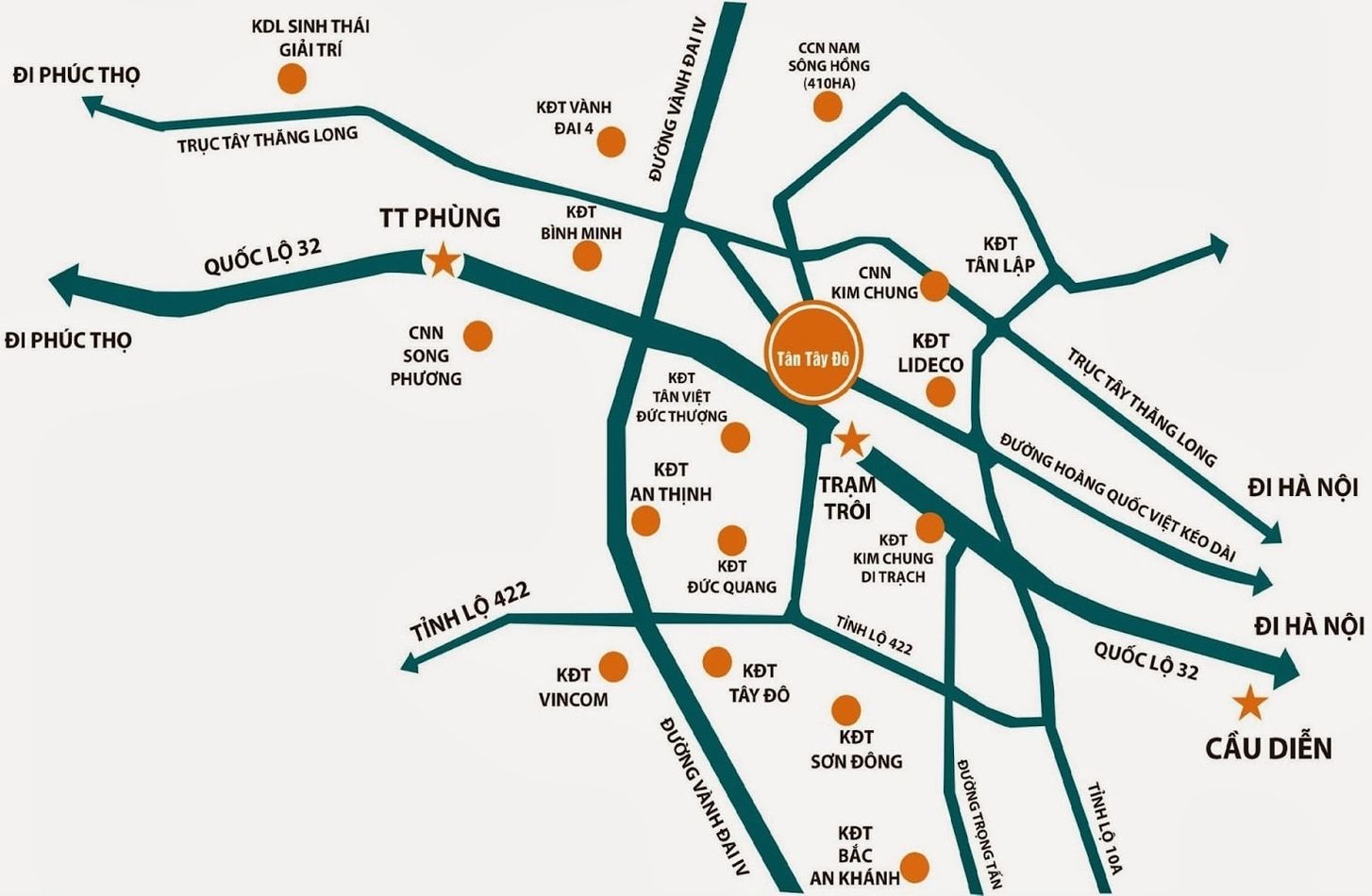 Vị trí khu đô thị Tân Tây Đô