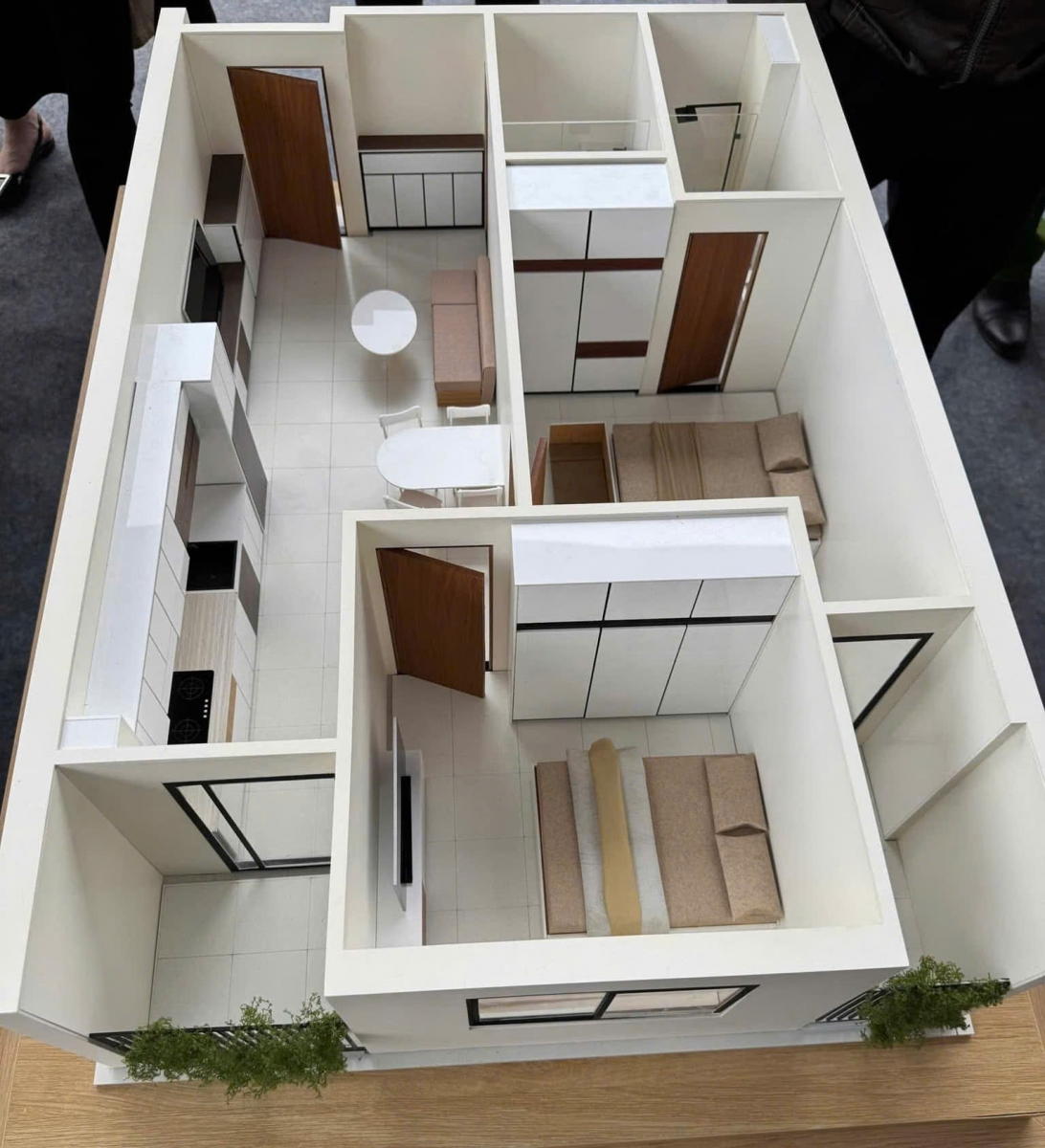 mặt bằng Ct3 Kim Chung căn 2 ngủ