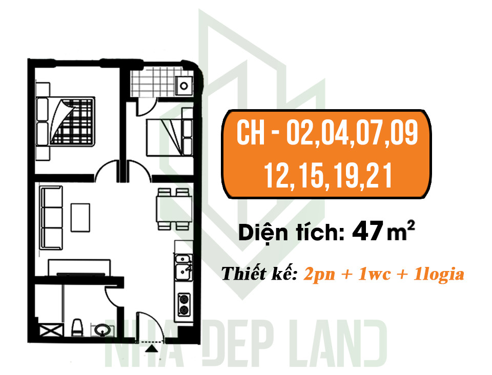 căn hộ 47m2 chung cư CT3 Nghĩa Đô