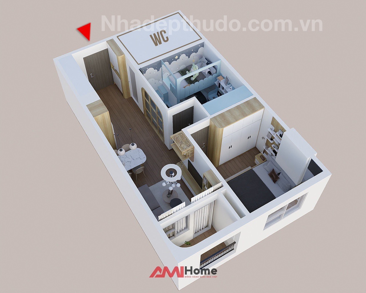 nội thất ct3 nghĩa đô 47m2