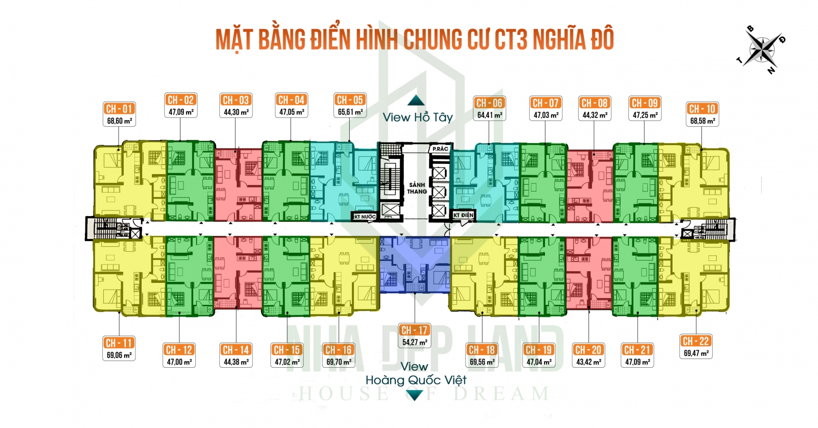  Mặt bằng chung cư CT3 Nghĩa Đô