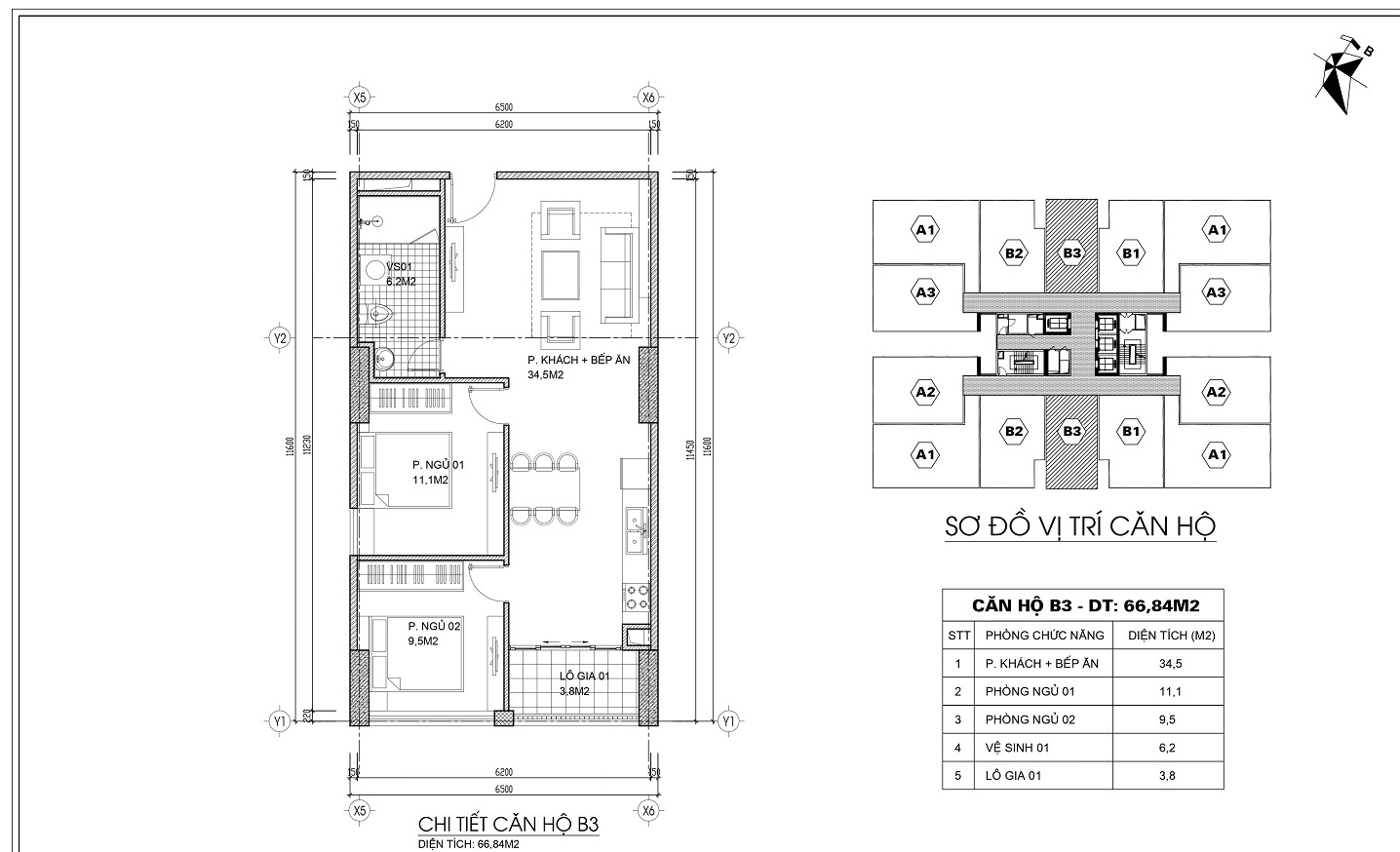 mặt bằng căn hộ 67m2 ct4 yên nghĩa