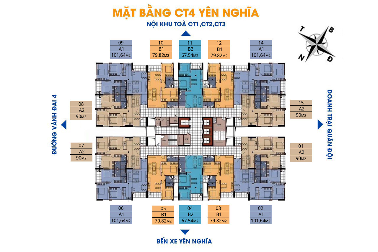 Mặt bằng chung cư Ct4 Yên Nghĩa