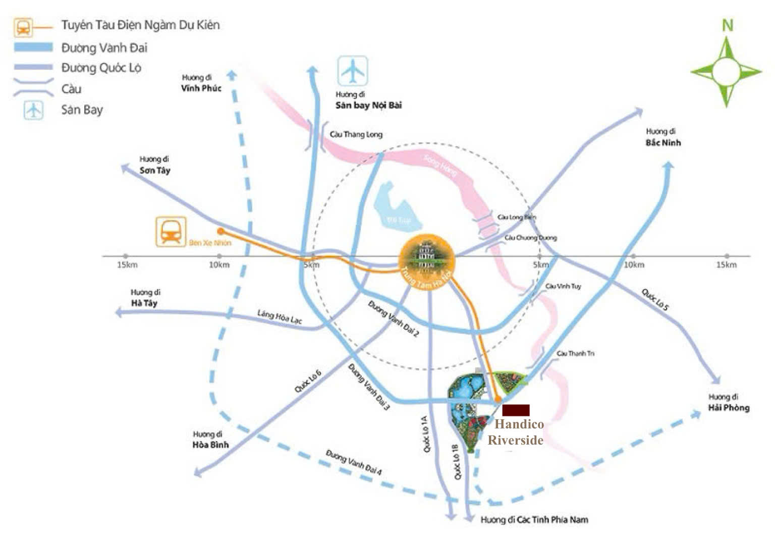 vị trí Chung cư HanDico Riverside X2 Trần Phú
