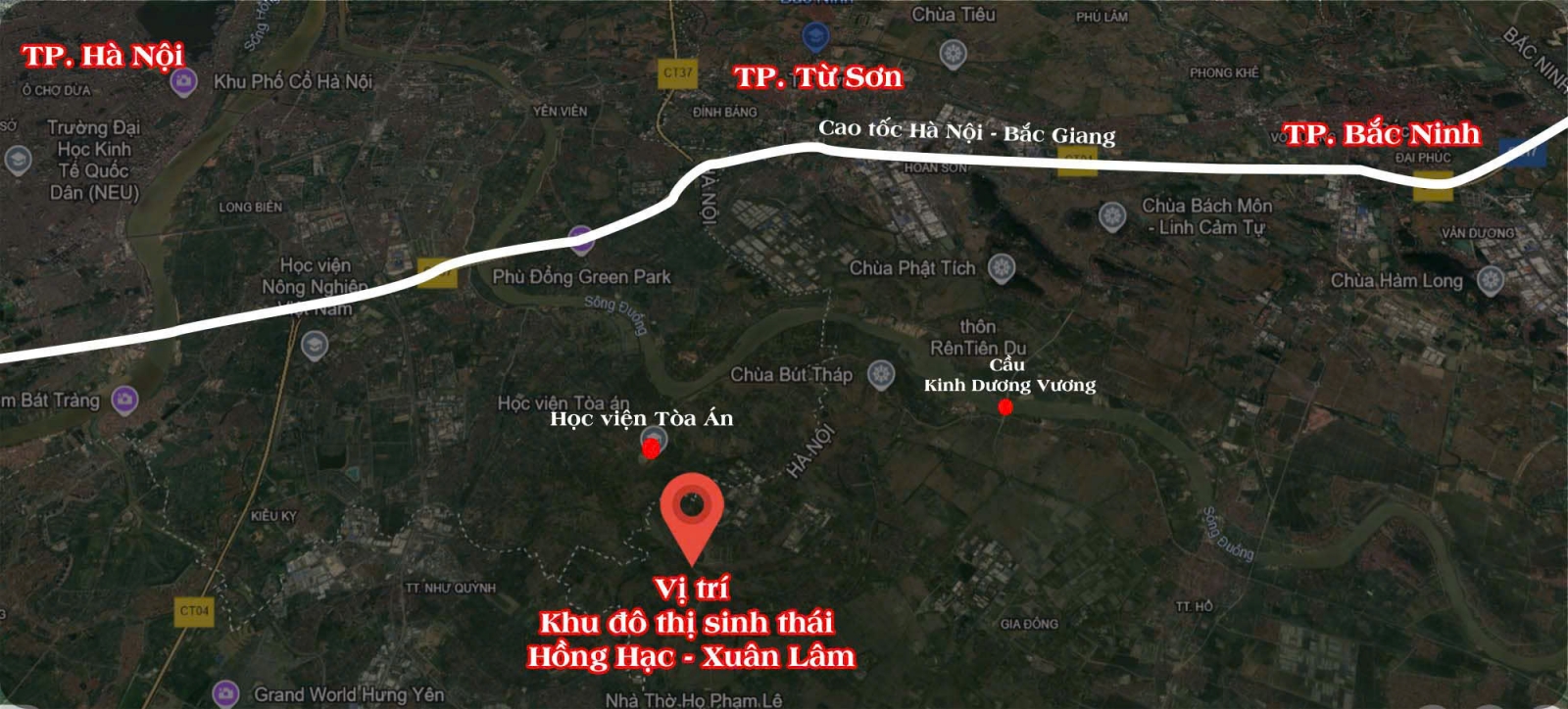 Vị trí Khu đô thị Hồng Hạc City