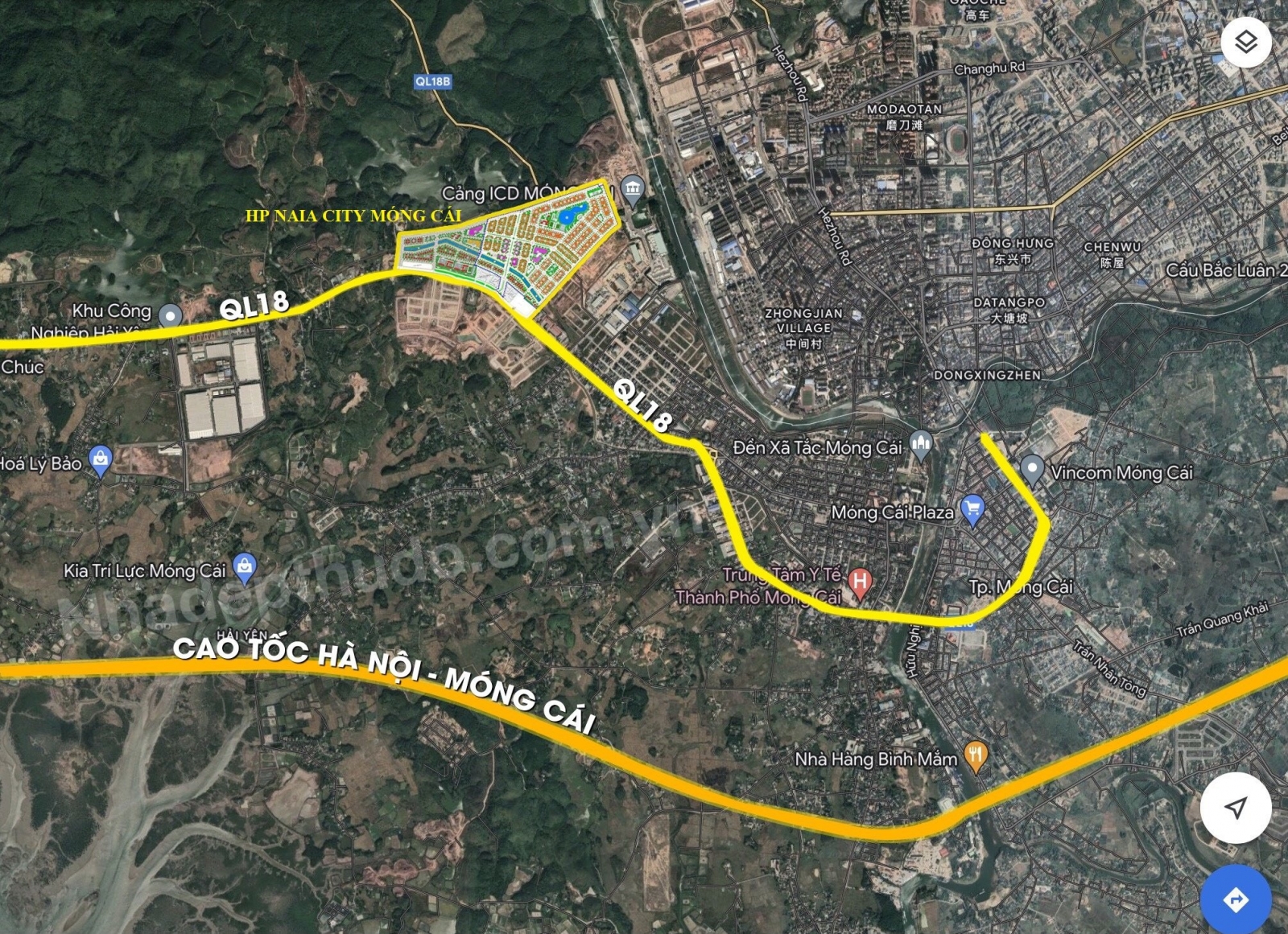 vị trí HP Naia City Móng Cái