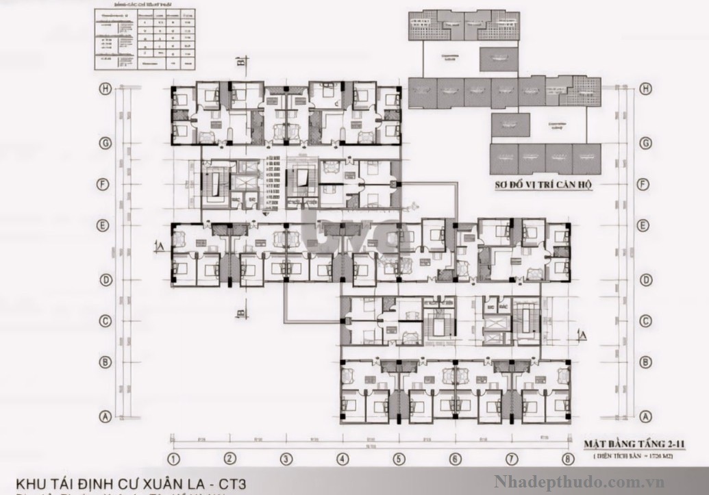 Mặt bằng CT3 Xuân La 
