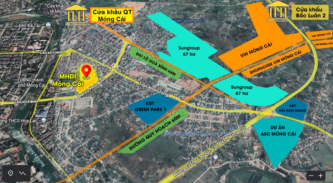 vị trí MHDI Móng Cái - Khu nhà ở quân khu 3