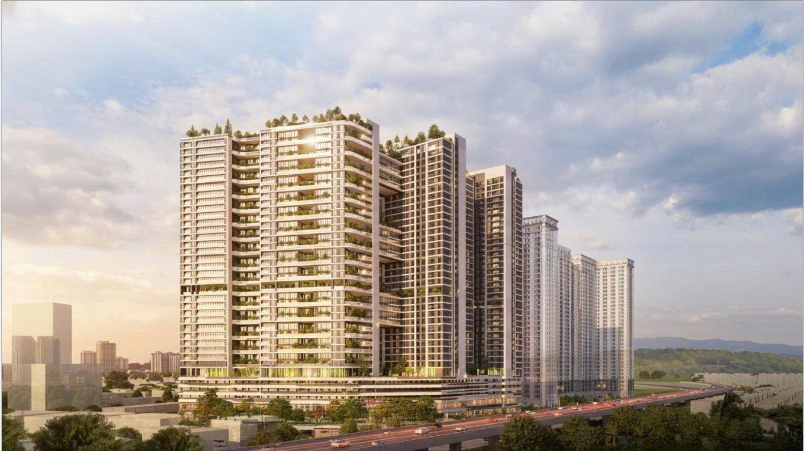 phối cảnh Tiến độ Nhà ở xã hội Hacinco Nguyễn Xiển tòa thương mại