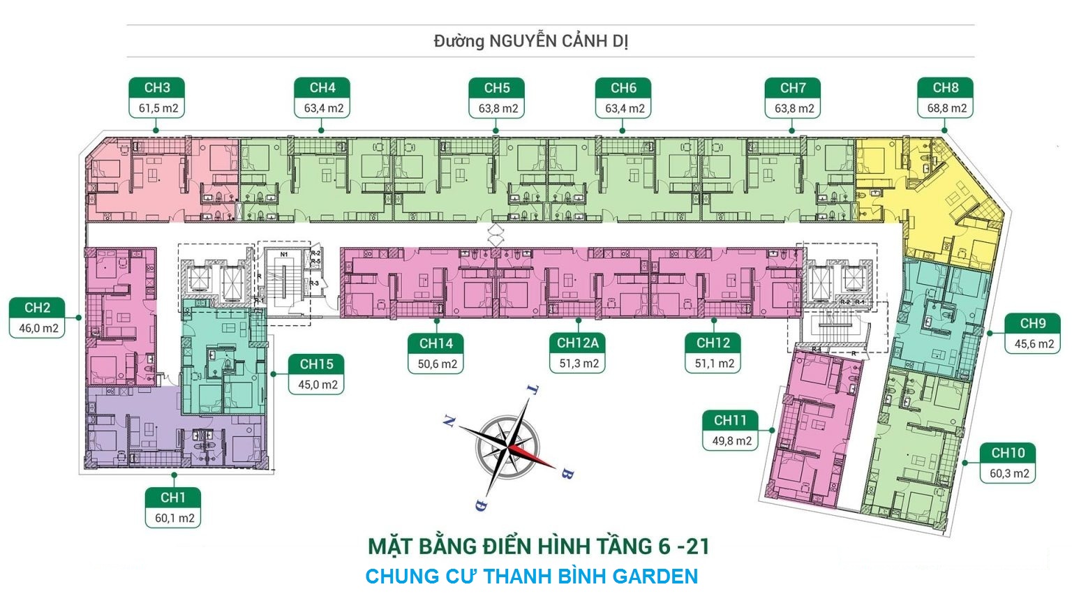 mặt bằng Chung cư Thanh Bình Garden