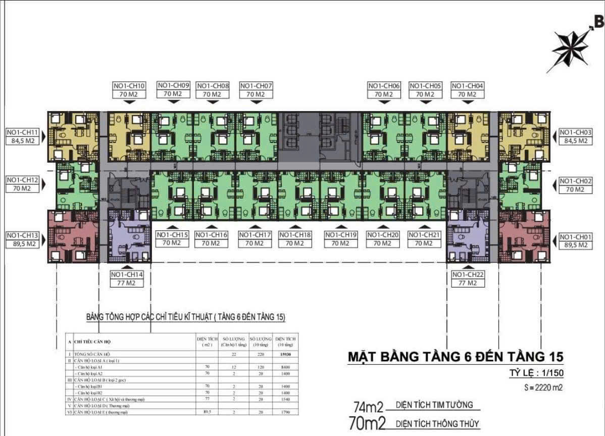 mặt bằng nhà ở xã hội UDIC Ecotower Hạ Đình