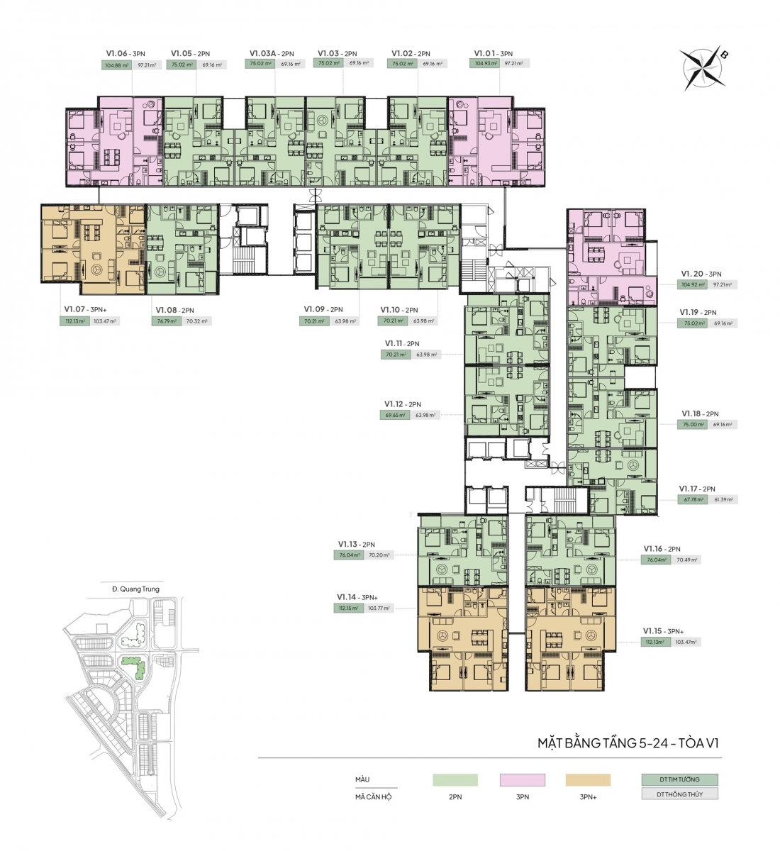 Mặt bằng Chung cư The Vista Văn La Hà Đông V1 5