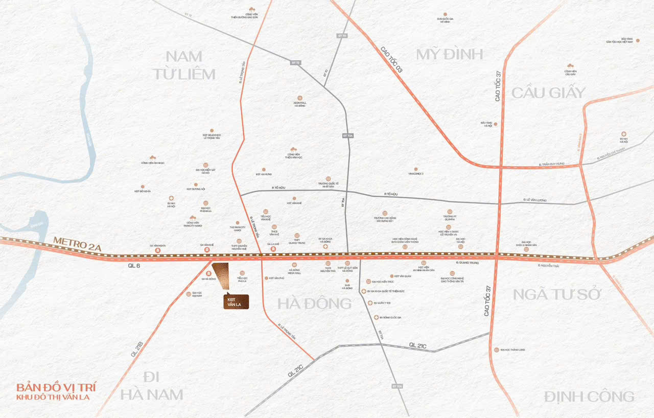 Vị Trí The Vista Văn La Hà Đông nằm tại mặt đường Quang Trung Hà Đông