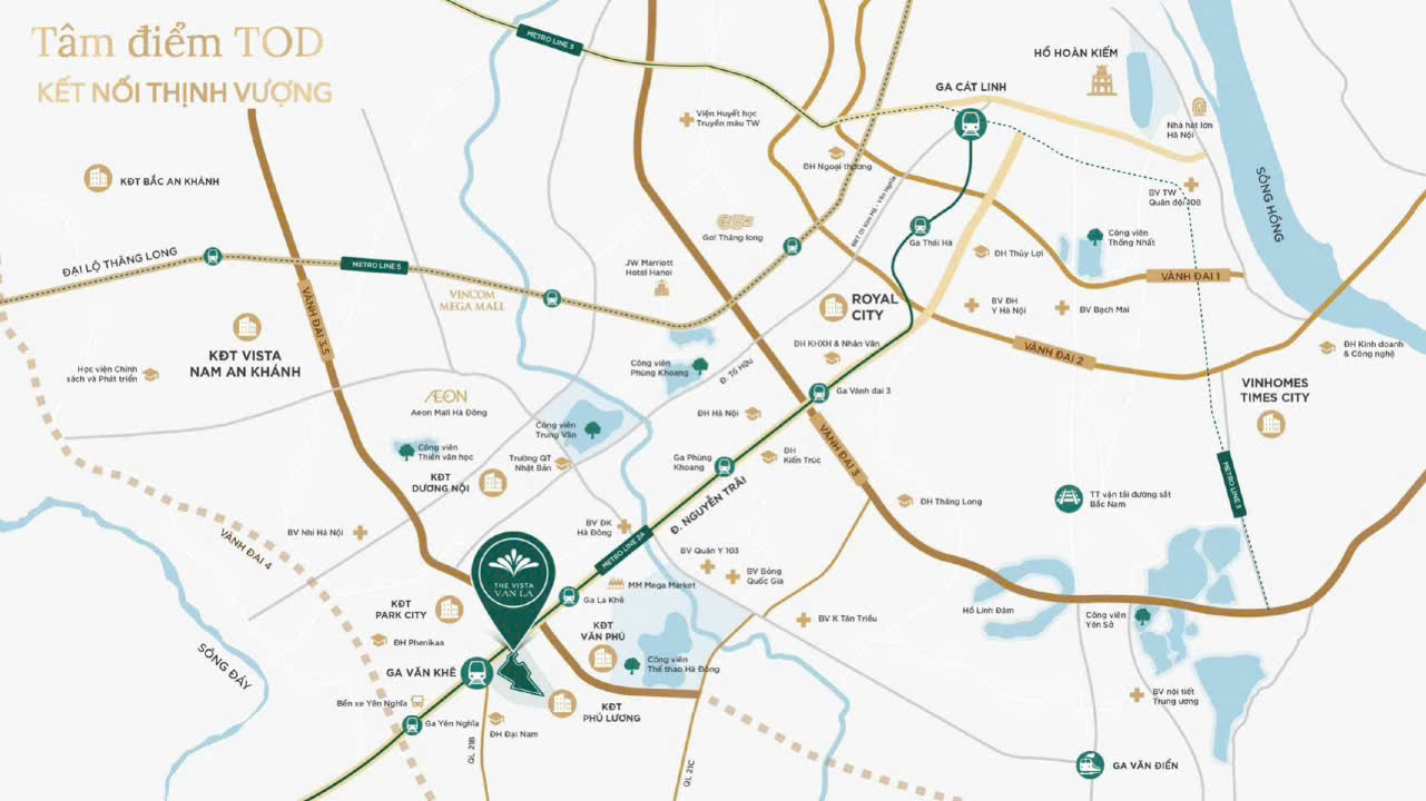Vị Trí The Vista Văn La Hà Đông nằm tại mặt đường Quang Trung