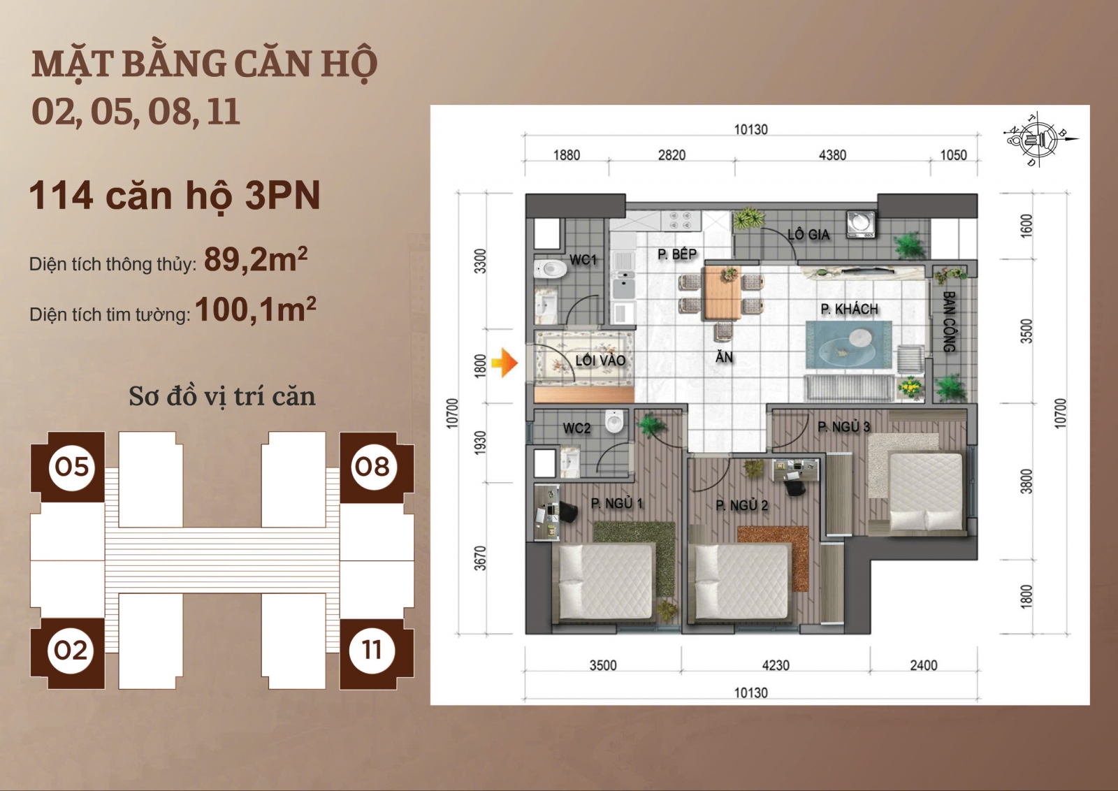 Dự án Apexia Tower Phùng Khoang 3 ngủ