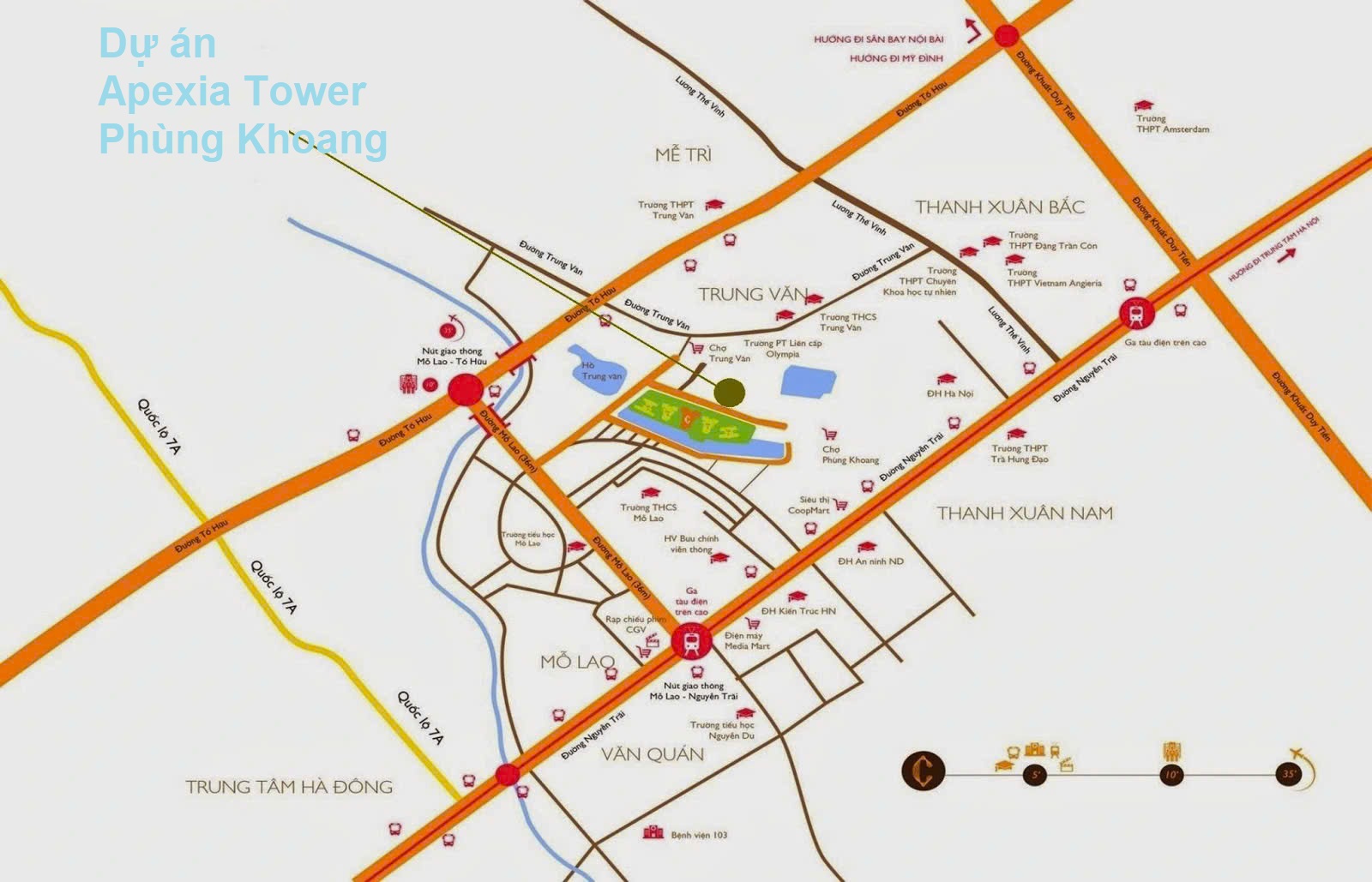 Vị trí Apexia Tower tại 67 Phùng Khoang