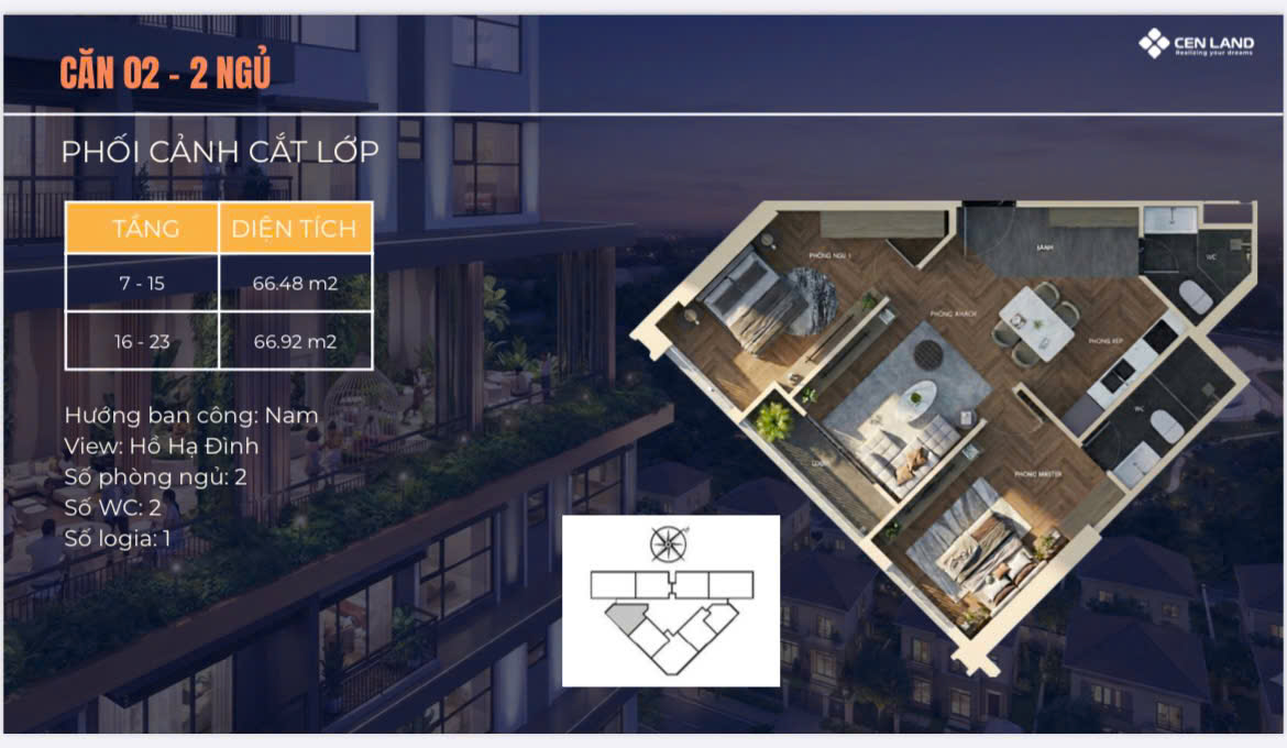 Mặt bằng Động Lực Tower 130 Hạ Đình 66m2