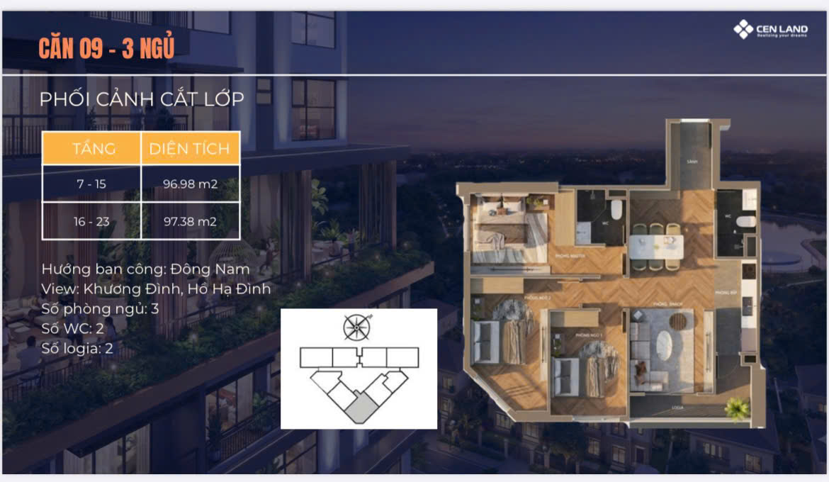 Mặt bằng Động Lực Tower 130 Hạ Đình 96m2