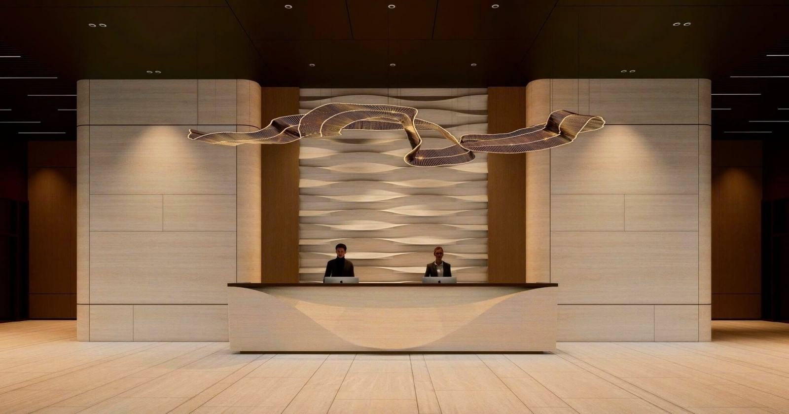 Lễ tân chuẩn khách sạn 5 sao, lounge cư dân