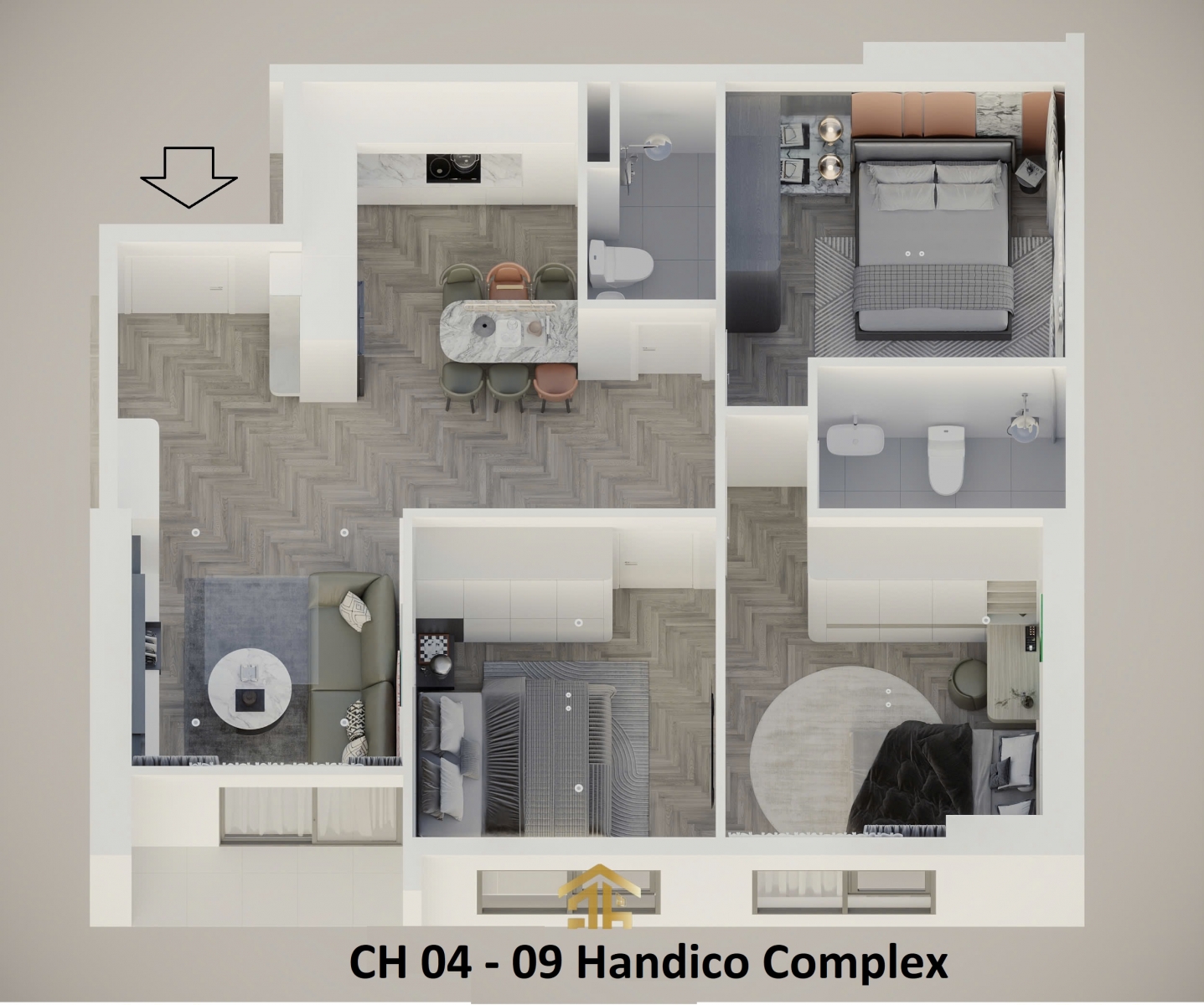 Handico Complex 33 Lê Văn Lương căn góc 86m2