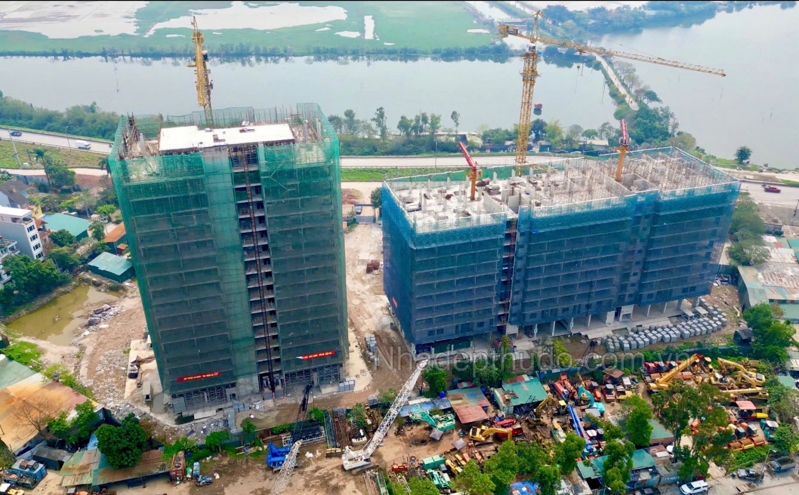 Tiến độ nhà ở xã hội Handico Riverside X2 Trần Phú