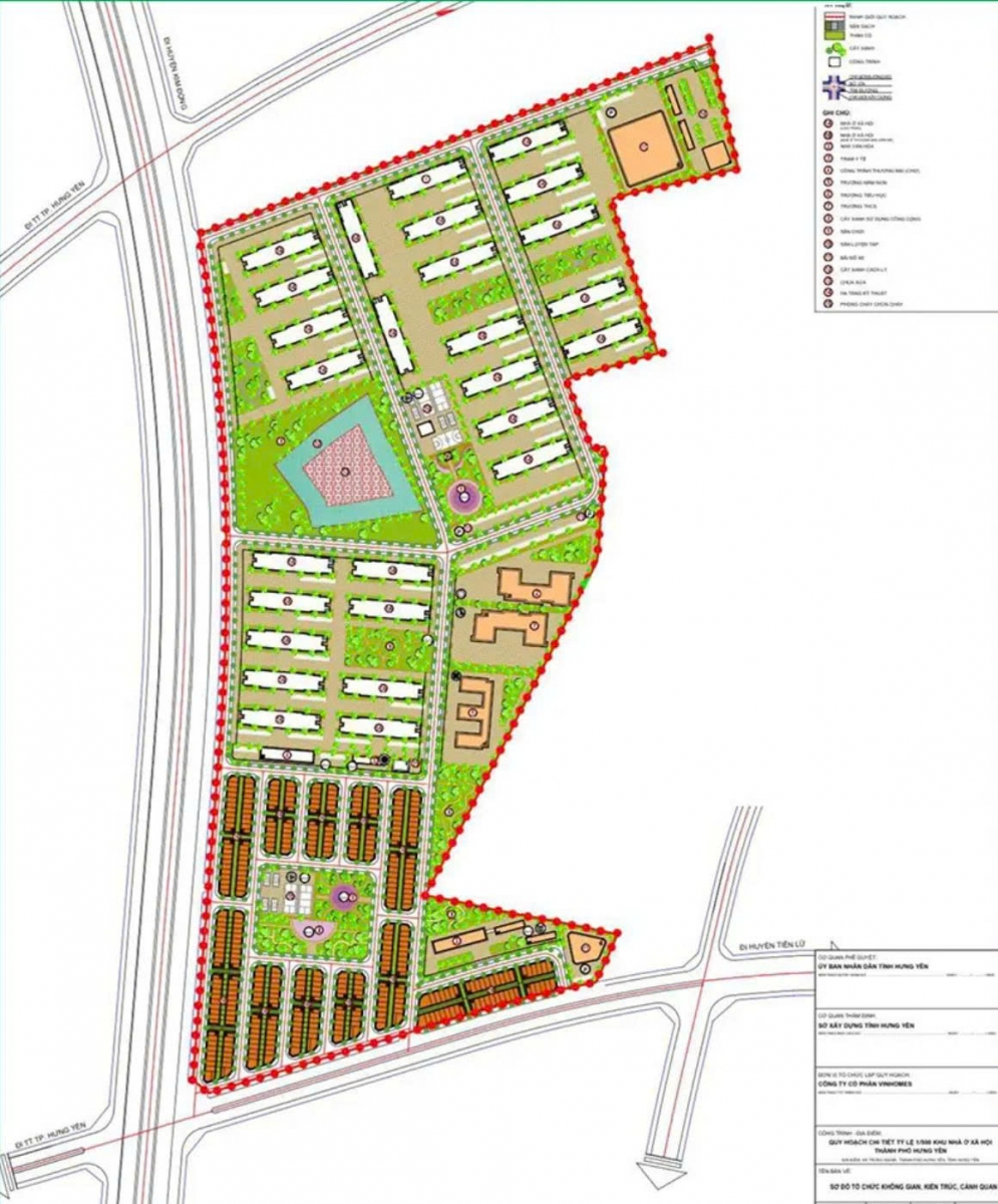 Mặt bằng dự án nhà ở xã hội Happy Home Phố Hiến 31ha