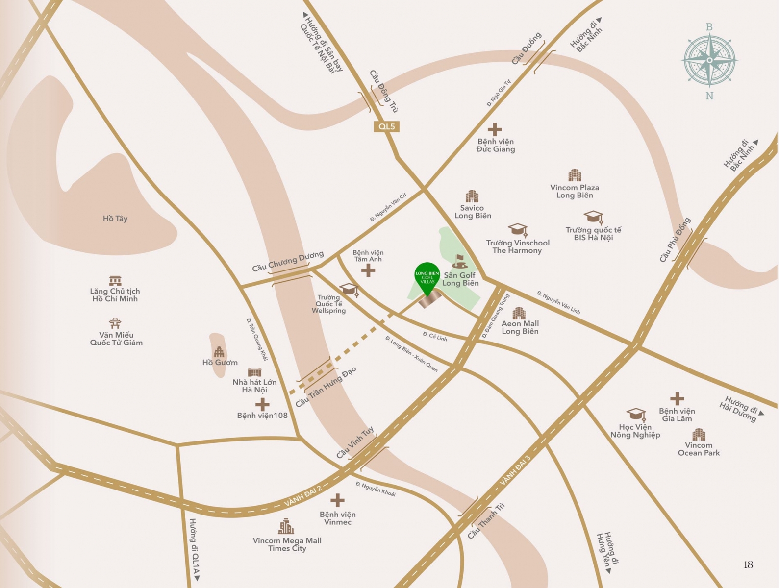 Vị Trí Long Biên Golf Villas biệt thự sân golf Long Biên