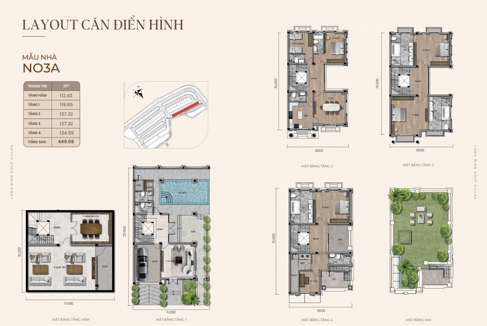 Mặt Bằng Sân Golf Long Biên Villas 4