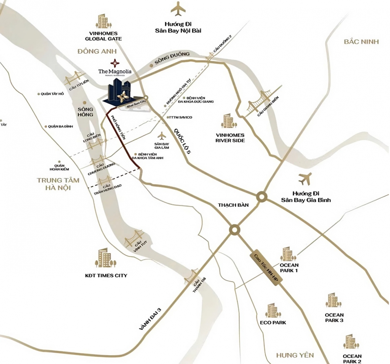 Vị trí The Magnolia Private Residences – Mik Khai Sơn