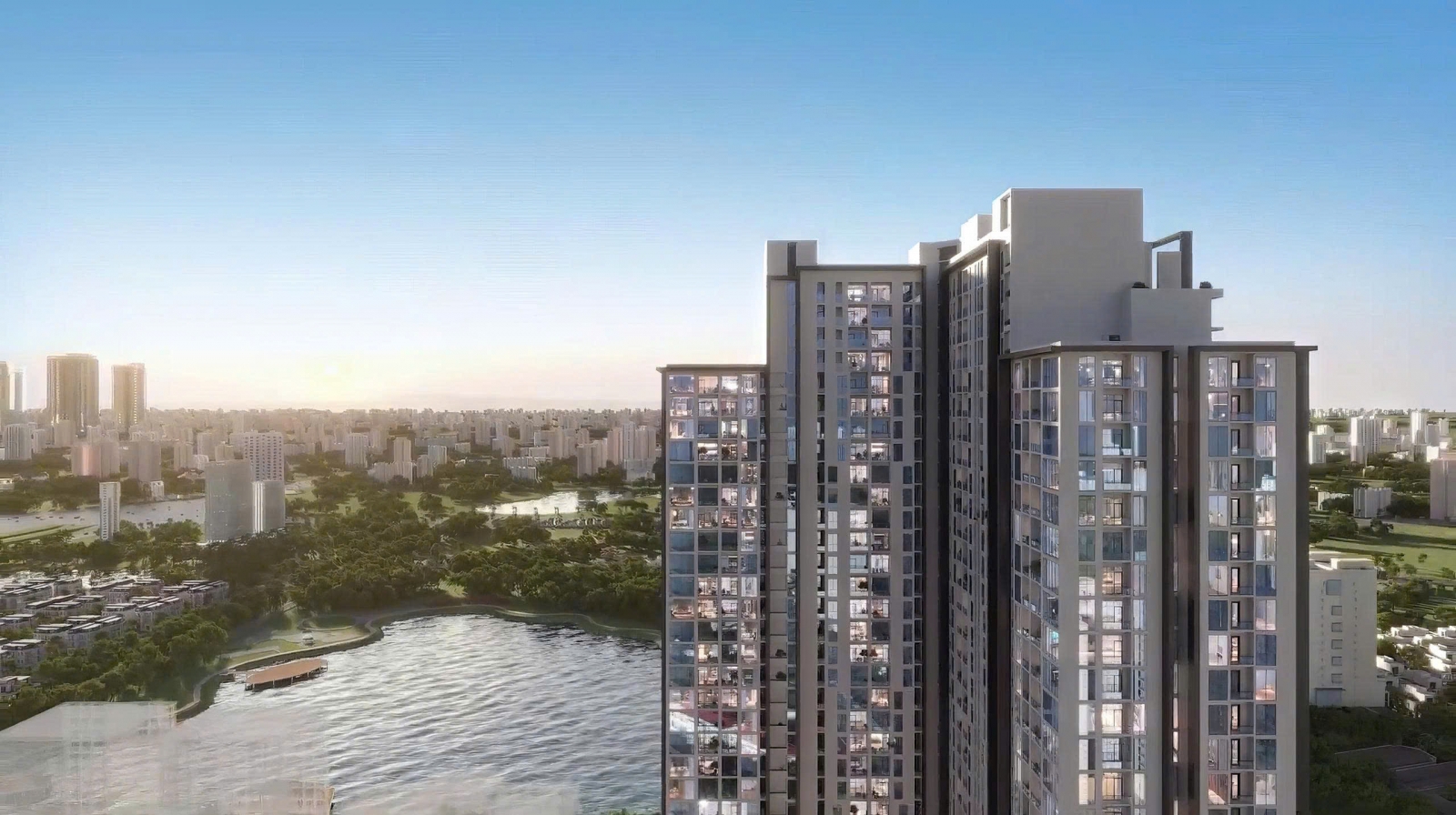 Phối cảnh Mipec Tố Hữu dự án Iconia Lakeside tầng cao