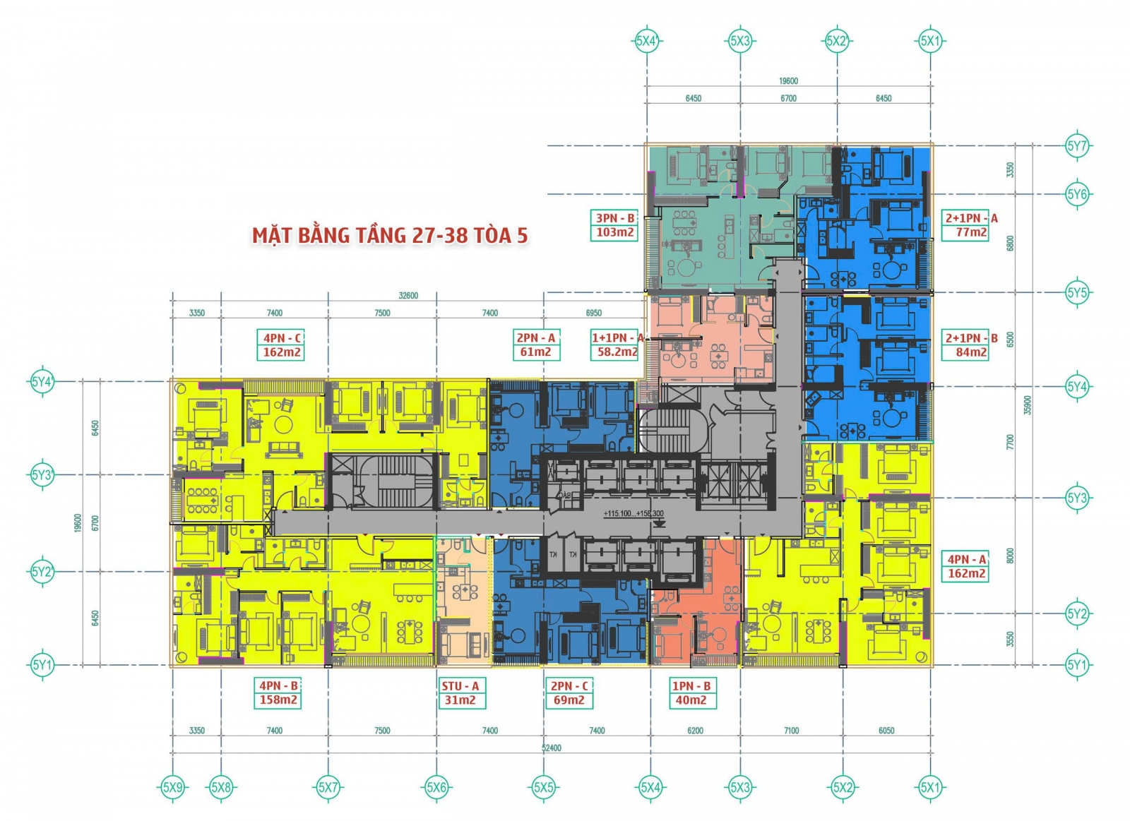 Mặt bằng Tòa 4 Sun Grand City Cầu Giấy